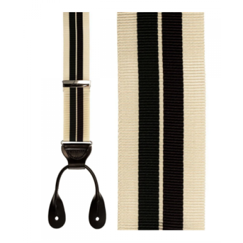 Khaki Striped (Key West) Grosgrain Suspenders